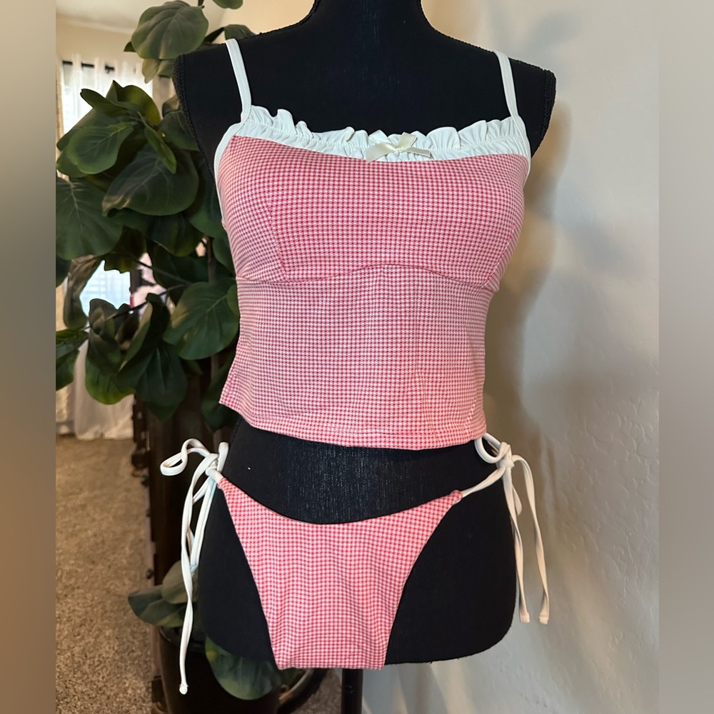 Red Gingham Women's Intimate Set
